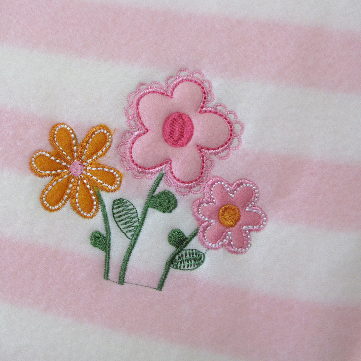 Living Home Baby Girls Embroidered Polar Fleece Cot Blankets - Pink, 3 Pack