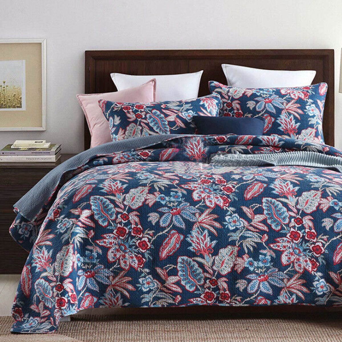 Premium Bornean Cotton Lightly Quilted Coverlet Set - Queen, 230 x 250cm