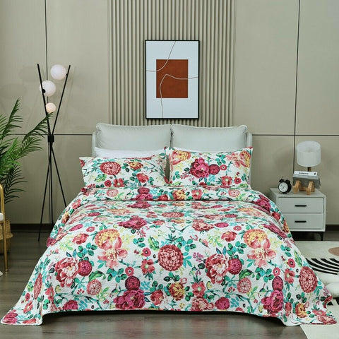 Premium Tongan Cotton Lightly Quilted Coverlet Set - Queen, 230 x 250cm