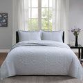 Premium Unity Cotton Lightly Quilted Coverlet Set - Silver, Queen