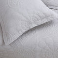 Premium Unity Cotton Lightly Quilted Coverlet Set - Silver, Queen
