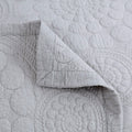 Premium Unity Cotton Lightly Quilted Coverlet Set - Silver, Queen