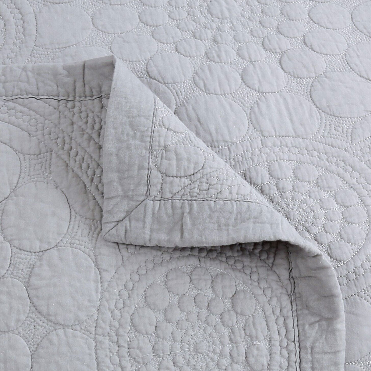 Premium Unity Cotton Lightly Quilted Coverlet Set - Silver, Queen