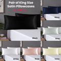 Premium Satin Pillowcases with Envelope Closure - Navy, King, 2 Pack
