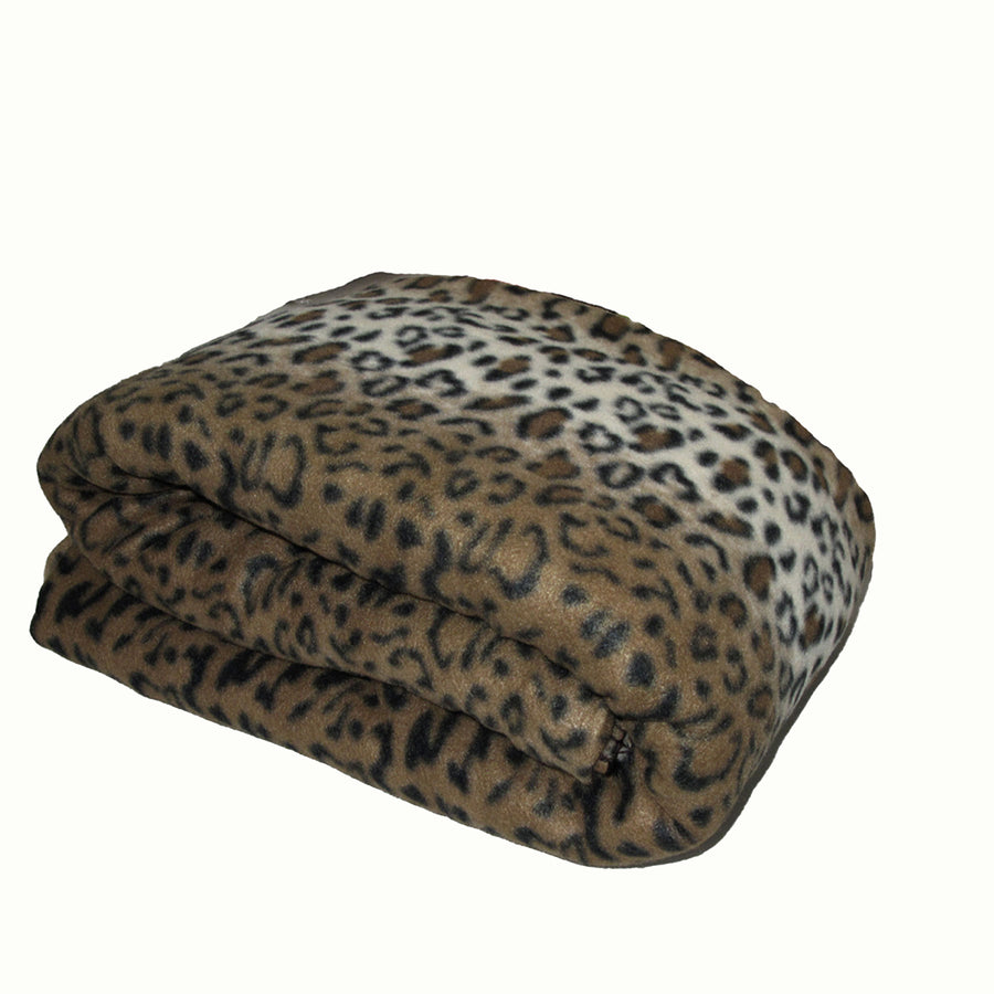 Elements 240GSM Polar Fleece Blanket 220cm x 240cm Leopard - Queen - SuperSaverAU - view 1