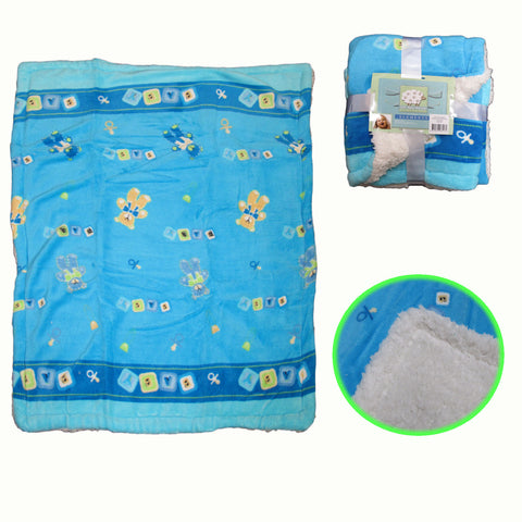 Elements Soft Coral Fleece Baby Blanket 80 x 100 cm - Cute Baby Bear Design - SuperSaverAU - view 1