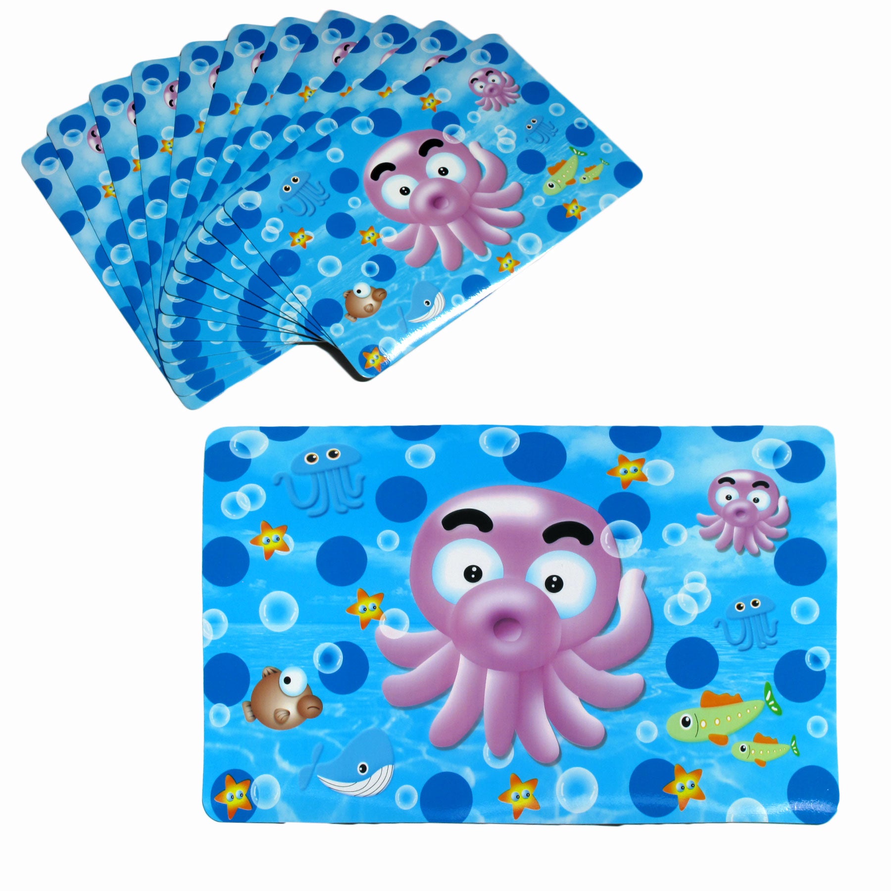 Set of 12 PVC Easy Care Placemats - Flocking Design, 43 x 28 cm - SuperSaverAU - view 1