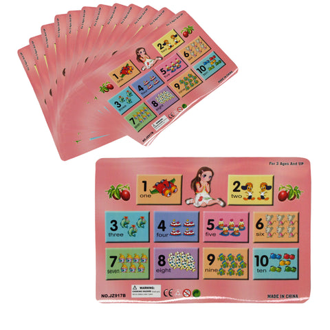 Set of 12 PVC Easy Care Placemats - Counting Numbers, 43 x 28 cm, Vibrant Design - SuperSaverAU - view 1