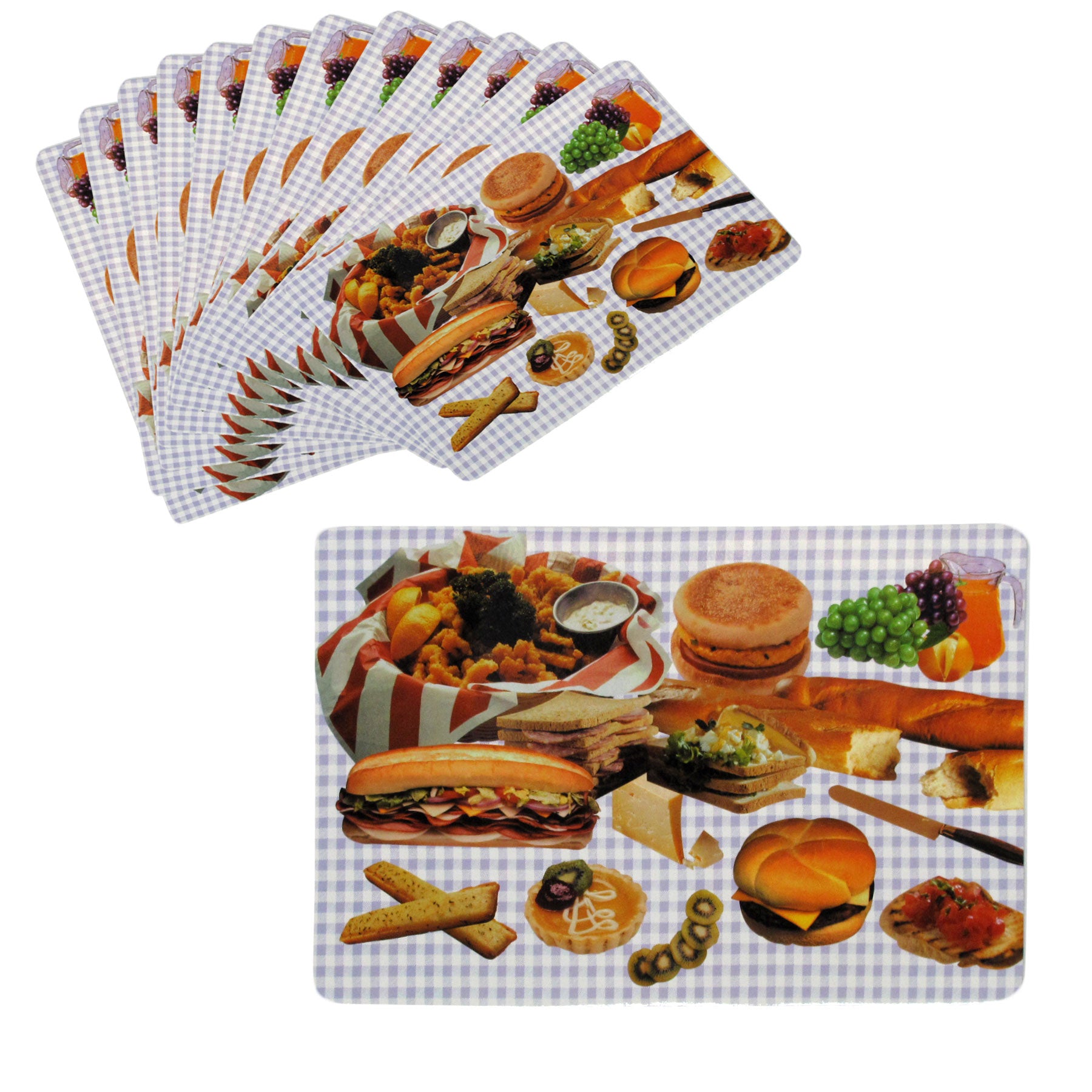 Set of 12 PVC Easy Care Placemats - Pictorial Print Design 43 x 28 cm - SuperSaverAU - view 1