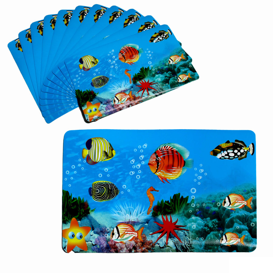 Skuba Set of 12 PVC Easy Care Placemats 43x28 cm Flocking Design - SuperSaverAU - view 1