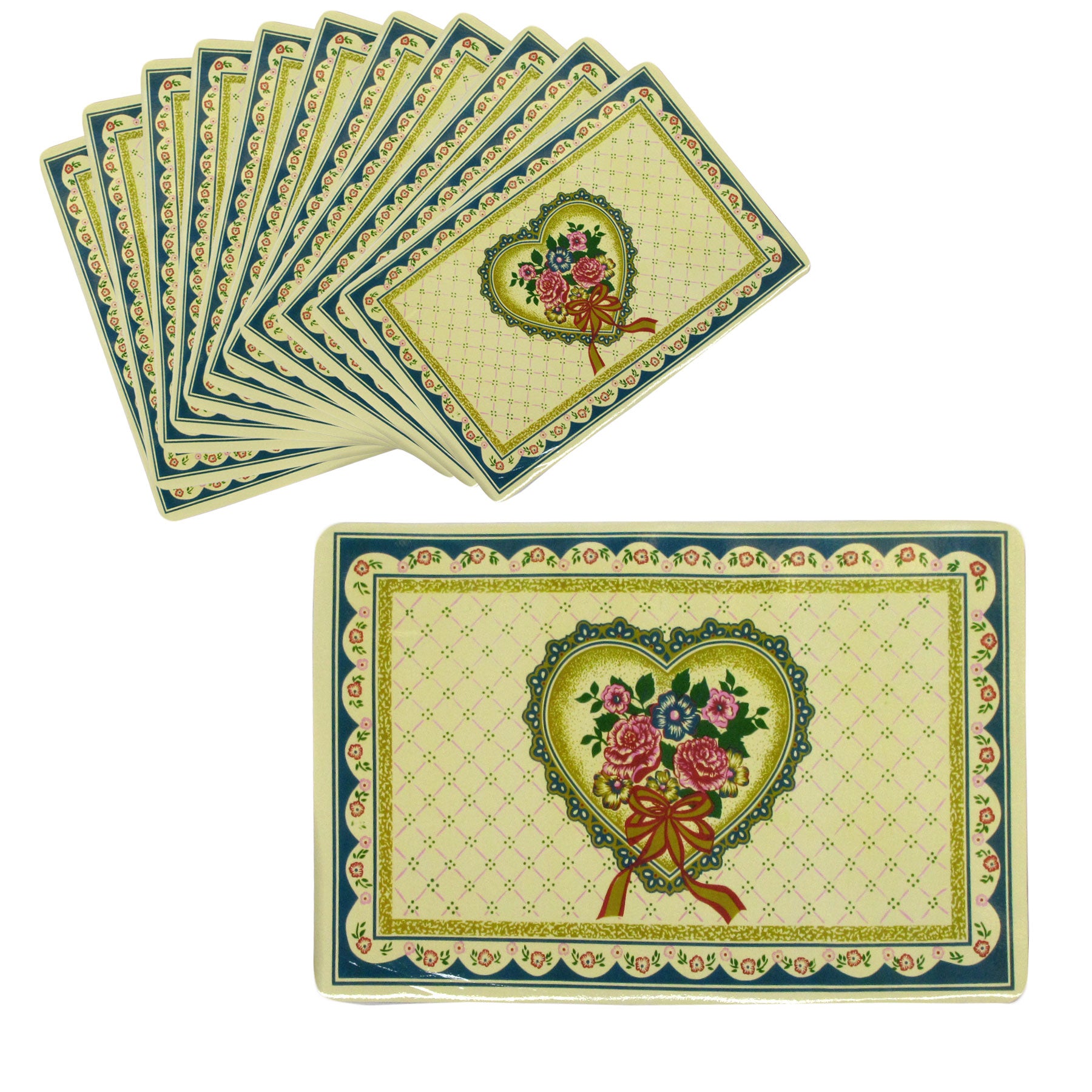 Set of 12 PVC Easy Care Placemats - 43 x 28 cm, Vibrant Print Design - SuperSaverAU - view 1