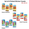 Set of 4 Microfibre Printed Kithen Towels 40 x 60 cm Grapes - SuperSaverAU - view 3