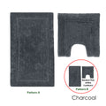 Premium Axel Cotton Bath Mat Set with 2200GSM Feel - Charcoal, 2 Piece