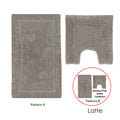 Premium Axel Cotton Bath Mat Set with 2200GSM Feel - Latte, 2 Piece