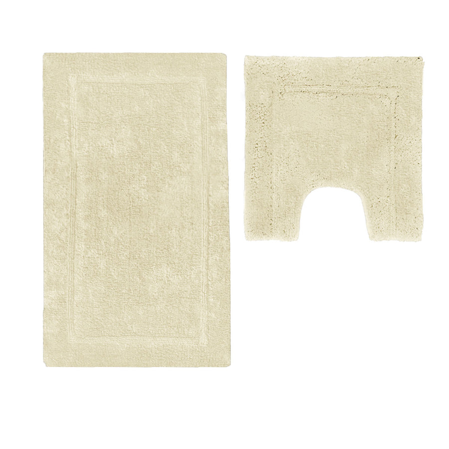 Premium Axel Cotton Bath Mat Set with 2200GSM Feel - Vanilla, 2 Piece