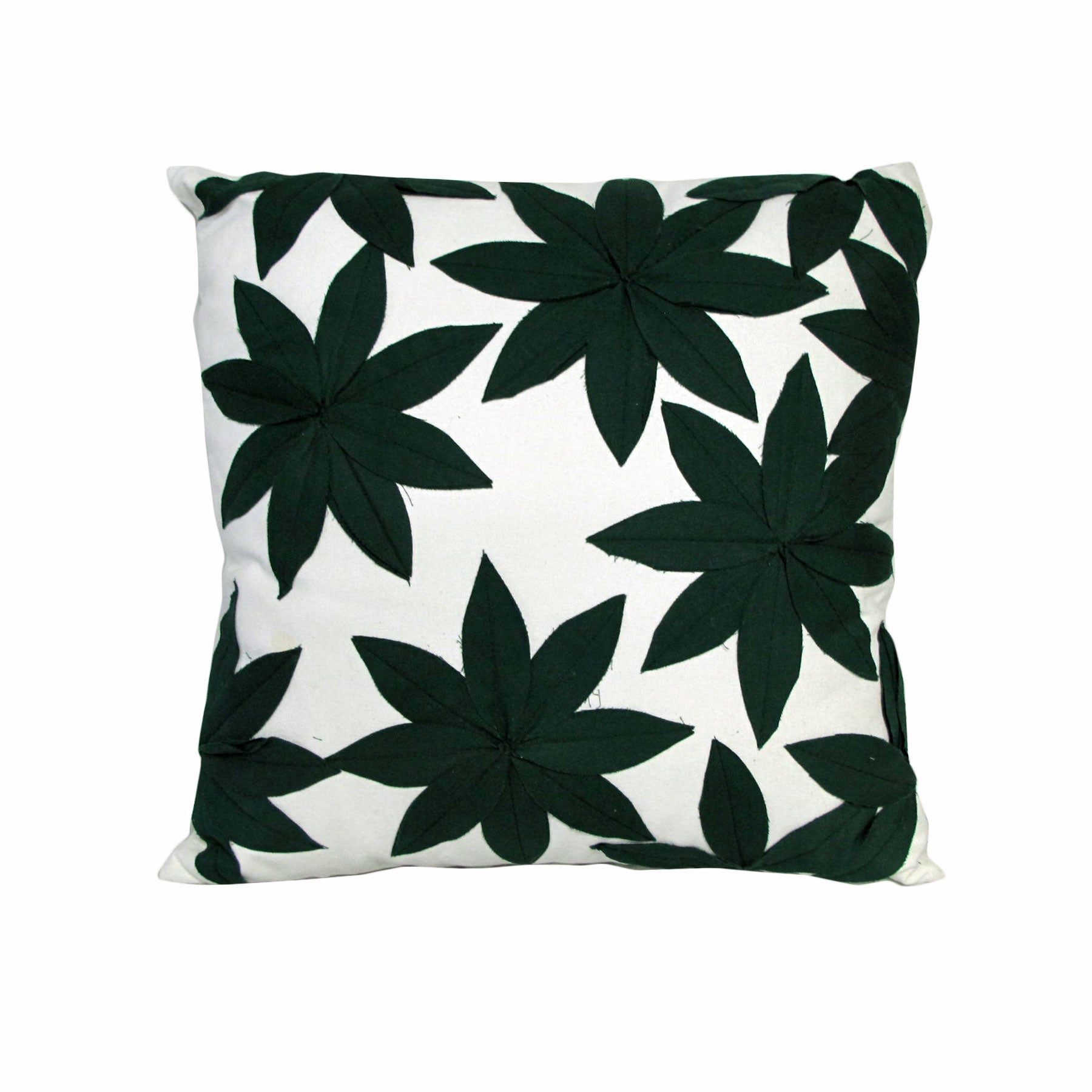 Impressions Lilypad Cushion 45x45 cm - Floral Appliqué Design, 100% Cotton - SuperSaverAU - view 1