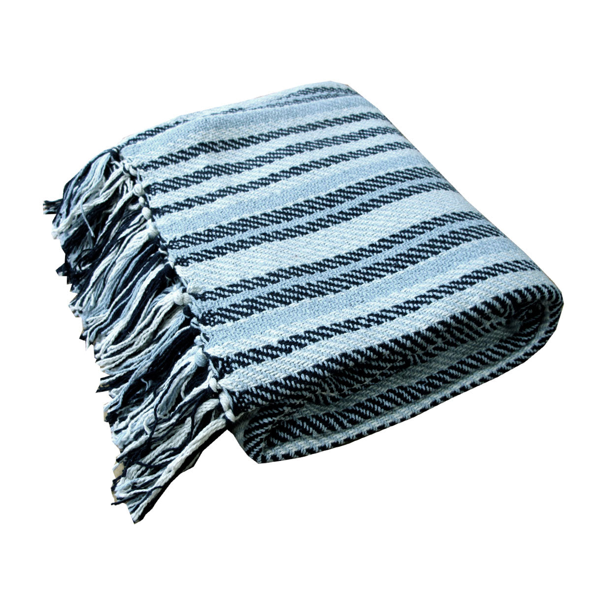 Stella 100% Cotton Knitted Throw Rug 125 x 150 cm - Sky Multi - SuperSaverAU - view 1