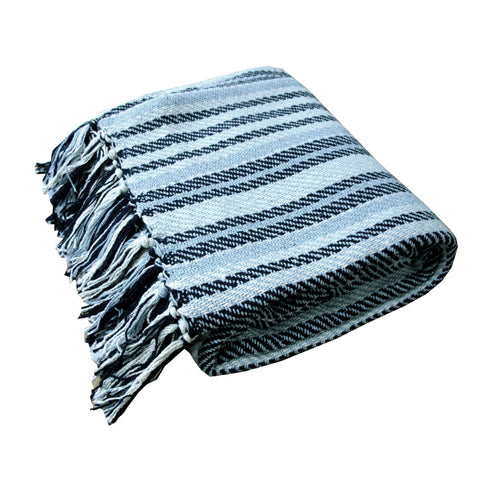 Stella 100% Cotton Knitted Throw Rug 125 x 150 cm - Sky Multi - SuperSaverAU - view 1