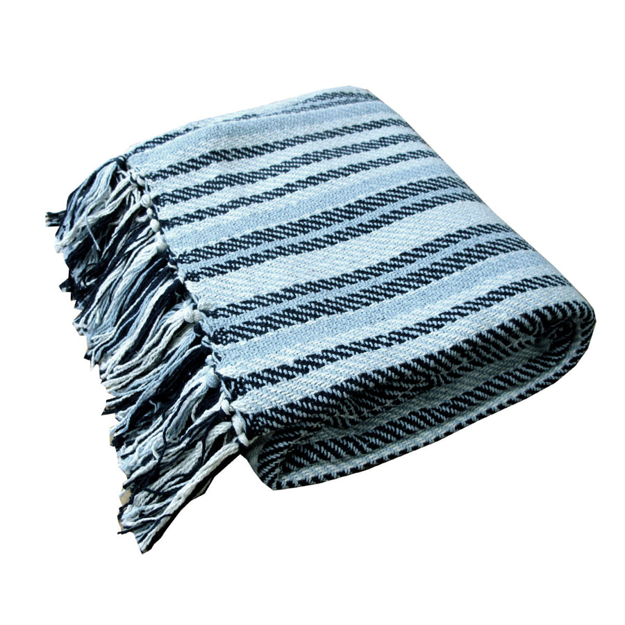 Stella 100% Cotton Knitted Throw Rug 125 x 150 cm - Sky Multi - SuperSaverAU - view 1