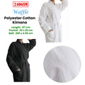 Jason Waffle Polyester Cotton Kimono 240GSM One Size Fit Most - Ebony - SuperSaverAU - view 3