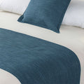 Jason Linen Look Marine Bed Runner 225x60cm - Reversible, 330gsm - SuperSaverAU - view 1