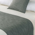 Jason Linen Look Pewter Bed Runner 165 x 60 cm, Reversible, 330gsm - SuperSaverAU - view 1