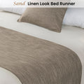 Jason Linen Look Sand Bed Runner 255x60cm Reversible 330gsm Sand Colour - SuperSaverAU - view 2