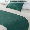 Jason Linen Look Teal Bed Runner 255 x 60 cm, Reversible, 330gsm - SuperSaverAU - view 2