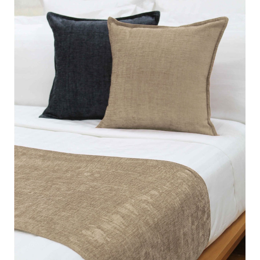 Jason Parker Mocha Bed Runner 255 x 58 cm Chenille Design Reversible - SuperSaverAU - view 1