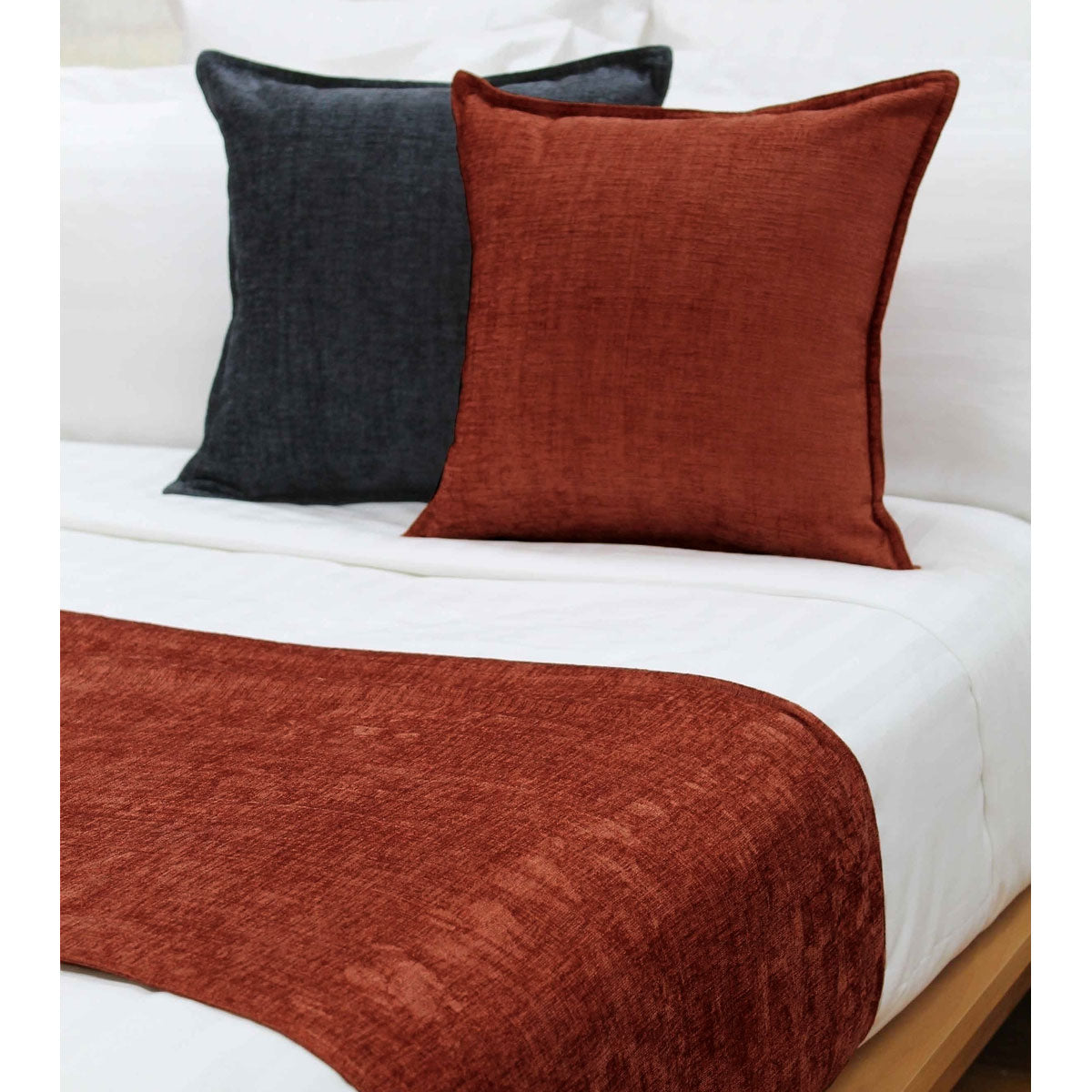 Jason Parker Russet Bed Runner Chenille Design 225 x 58 cm Reversible - SuperSaverAU - view 1