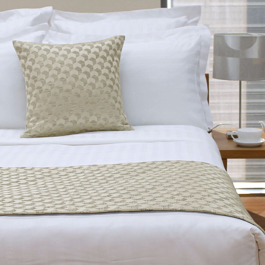 Jason Regency Champagne Bed Runner 255 x 60 cm - Geometric Texture Design - SuperSaverAU - view 1