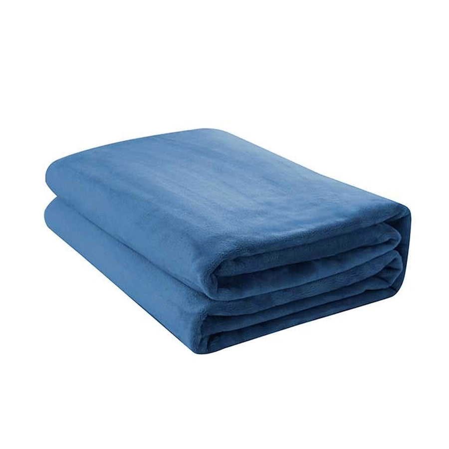 Jason 400GSM Super Soft Micro Fleece Blanket Denim 245cm x 275cm - SuperSaverAU - view 1