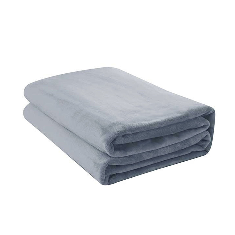 Jason 400GSM Super Soft Micro Fleece Blanket Silver 245cm x 275cm - SuperSaverAU - view 1