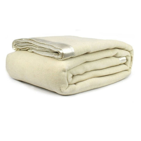 Jason 400GSM Australian Washable Wool Blanket Ivory 200 x 258cm - SuperSaverAU - view 1