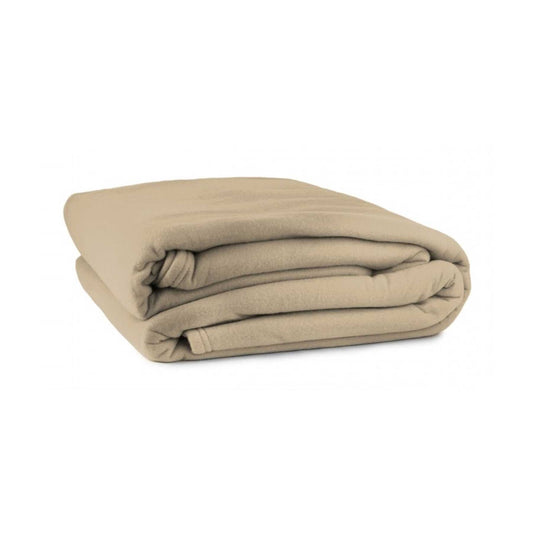 Jason Polar Fleece Blanket Camel - 180 x 245 cm, Solid Colour, Double Stitched
