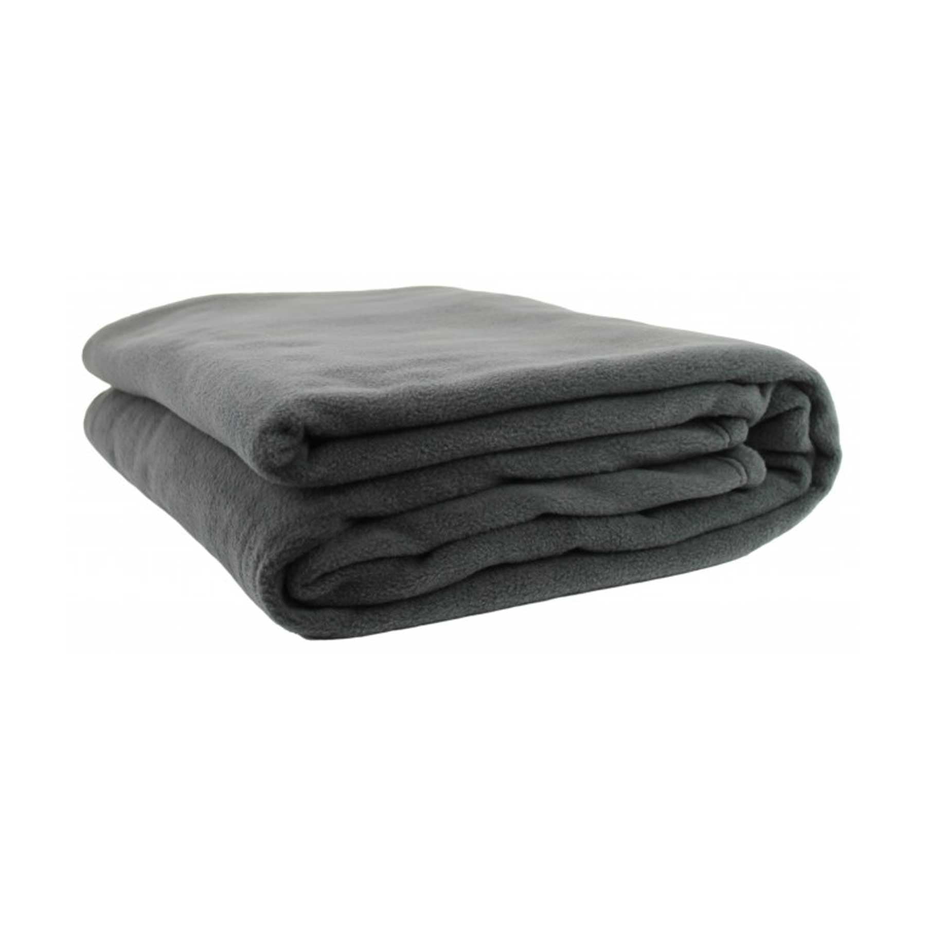 Jason Polar Fleece Blanket Charcoal - King, Solid Colour, 360gsm, Machine Washable - SuperSaverAU - view 1