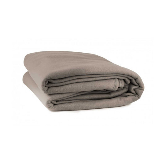 Jason Polar Fleece Blanket Latte - 245 x 255 cm, Solid Colour, Double Stitched
