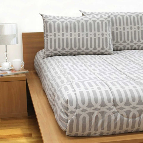 Jason Linx Reversible Comforter Set with 250GSM Fill - Sand, Single