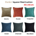 Jason Parker Square Filled Cushion 44 x 44 cm - Plain Dyed Chenille Polyester - SuperSaverAU - view 2