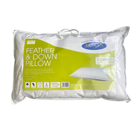Jason Feather & Down Standard Pillow with Cotton Japara Cover - 48 x 73cm