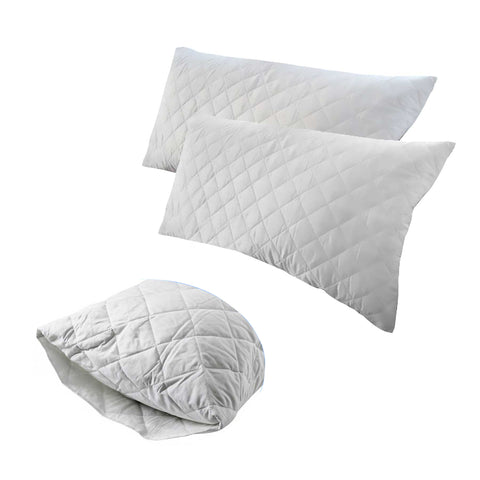 Jason Quilted Cotton King Pillow Protectors Twin Pack 51 x 91 cm - Dust Mite & Stain Resistant - SuperSaverAU - view 1