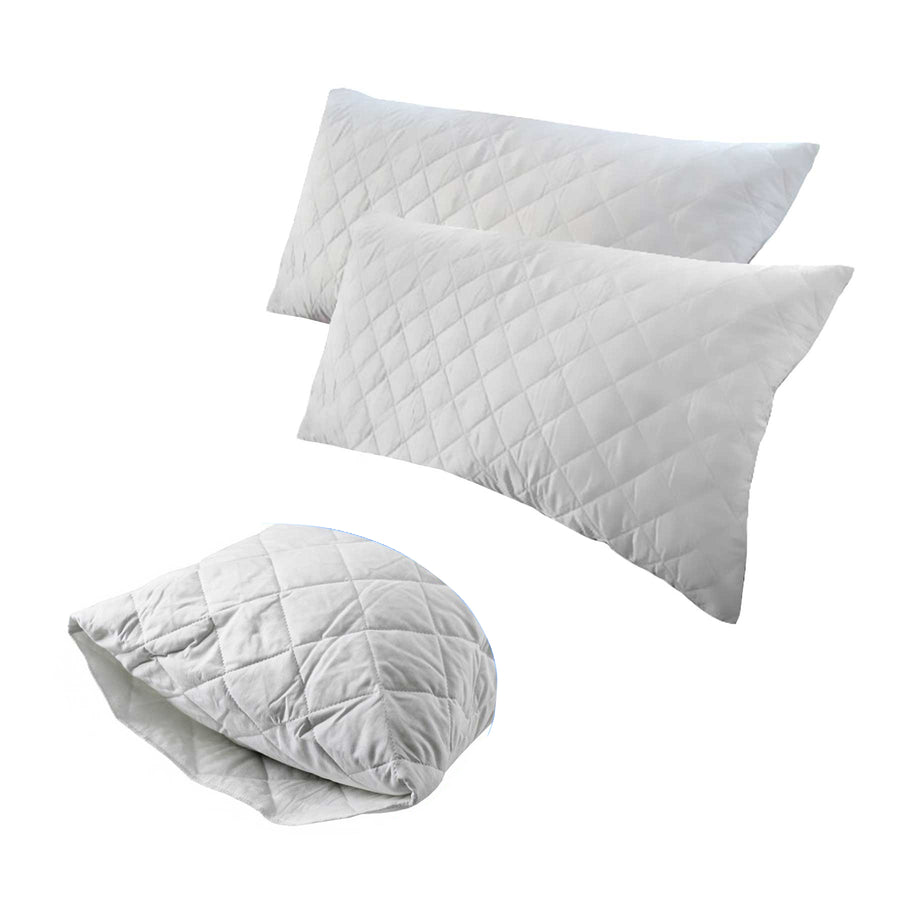 Jason Quilted Cotton King Pillow Protectors Twin Pack 51 x 91 cm - Dust Mite & Stain Resistant - SuperSaverAU - view 1