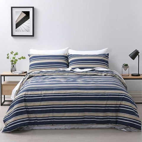 Jason Brighton Quilt Cover Set with Tonal Diamond Pattern - Midnight Blue, King