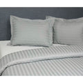 Jason Silver Satin Stripe Tailored Quilt Cover Set King - 250TC, Easy Care - SuperSaverAU - view 1
