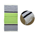 Onkaparinga Rainbow Striped Fringe Cotton Beach Towel 86 x 160 cm Green/Navy - SuperSaverAU - view 2