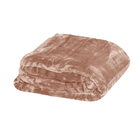 Premium Faux Mink Blanket with 750GSM Double Layer Design - Light Mocha, Queen