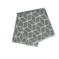 Premium Polar Fleece Throw Rug with Geometric Tiling Print - Grey, 120 x 150cm