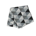 Premium Polar Fleece Throw Rug with Triangle Geometric Print - Grey, 120 x 150cm