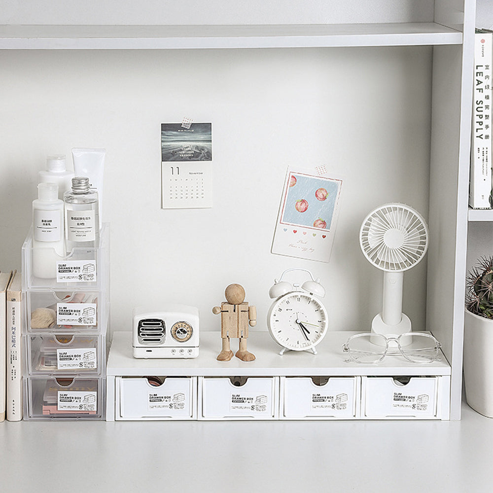 V462 Stackable Desktop Storage Box Drawer 18.4cm x 11.7cm x 6.6cm - 4 Pcs Set