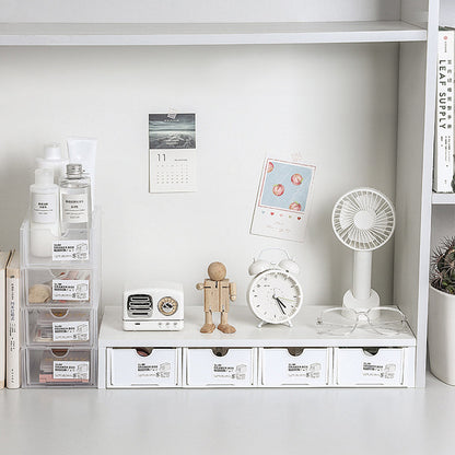 V462 Stackable Desktop Storage Box Drawer 18.4cm x 11.7cm x 6.6cm - 4 Pcs Set